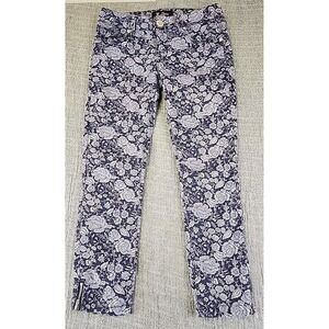 Guess Women's Emma Fit Jegging Jeans Blue Floral Print Medium Rise Size 27